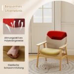 Modernus minkštas krėslas su tvirtu mediniu rėmu (Įvairiaspalvė) – Paveikslėlis 5