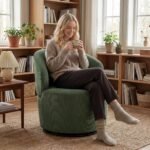 Modernus sukamasis fotelis su 360° pasukimu ir ergonomine atrama