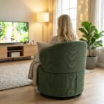 Modernus sukamasis fotelis su 360° pasukimu ir ergonomine atrama