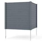 Modulinė Lauko Privatumo Tvora su Metaliniais Įžeminimo Kuolais (Pilka)