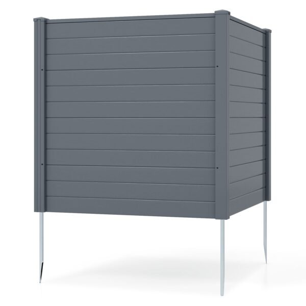 Modulinė Lauko Privatumo Tvora su Metaliniais Įžeminimo Kuolais (Pilka)