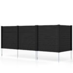 Modulinė dekoratyvinė privatumo pertvara su cinkuoto metalo kuolais (Juoda)