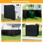 Modulinė dekoratyvinė privatumo pertvara su cinkuoto metalo kuolais (Juoda) – Paveikslėlis 3