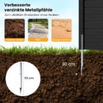 Modulinė dekoratyvinė privatumo pertvara su cinkuoto metalo kuolais (Juoda) – Paveikslėlis 5