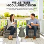 Modulinė dvivietė rotango sofa su ištraukiamais šoniniais staliukais – Paveikslėlis 4