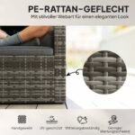 Modulinė dvivietė rotango sofa su ištraukiamais šoniniais staliukais – Paveikslėlis 6