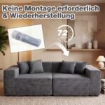 Modulinė dvivietė sofa su giliu sėdimuoju ir patogiomis rankenomis (Pilka) – Paveikslėlis 4