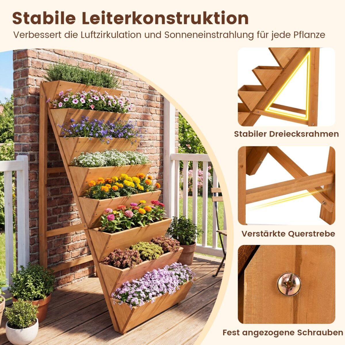 Moduliuojama 5–8 aukštų pakelta lysvė iš eglės medienos (Oranžinė) – Paveikslėlis 4