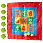 Mokomasis metimo taikinys su skaičiais ir lipukais