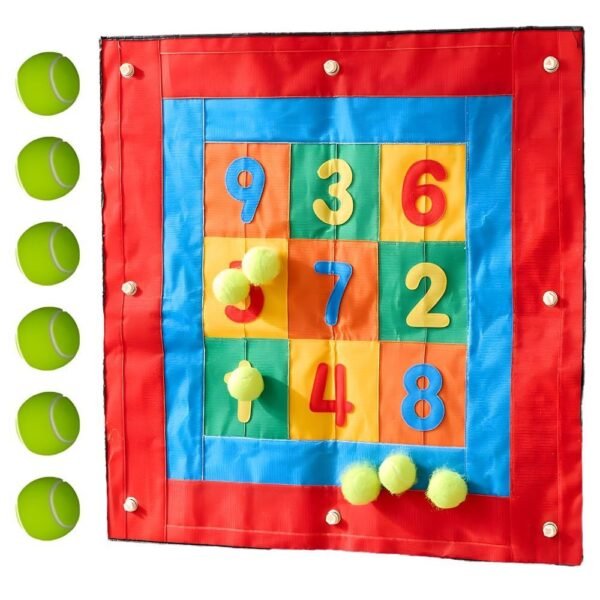 Mokomasis metimo taikinys su skaičiais ir lipukais