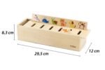 Montessori medinis rūšiuotuvas su gyvūnų, vaisių ir daržovių kaladėlėmis
