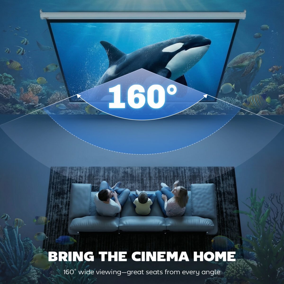 Motorizuotas projektoriaus ekranas 100 colių (4:3 formatas) – Paveikslėlis 5
