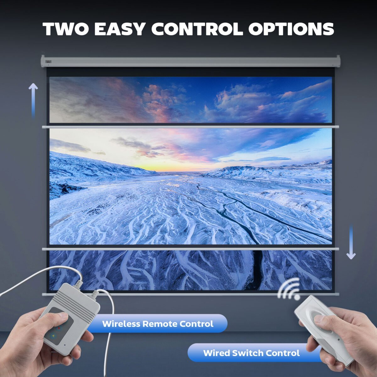 Motorizuotas projektoriaus ekranas 100 colių (4:3 formatas) – Paveikslėlis 6