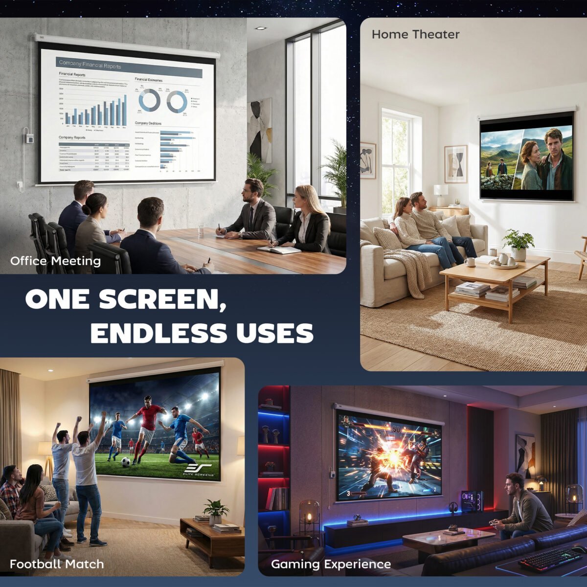 Motorizuotas projektoriaus ekranas 100 colių (4:3 formatas) – Paveikslėlis 9