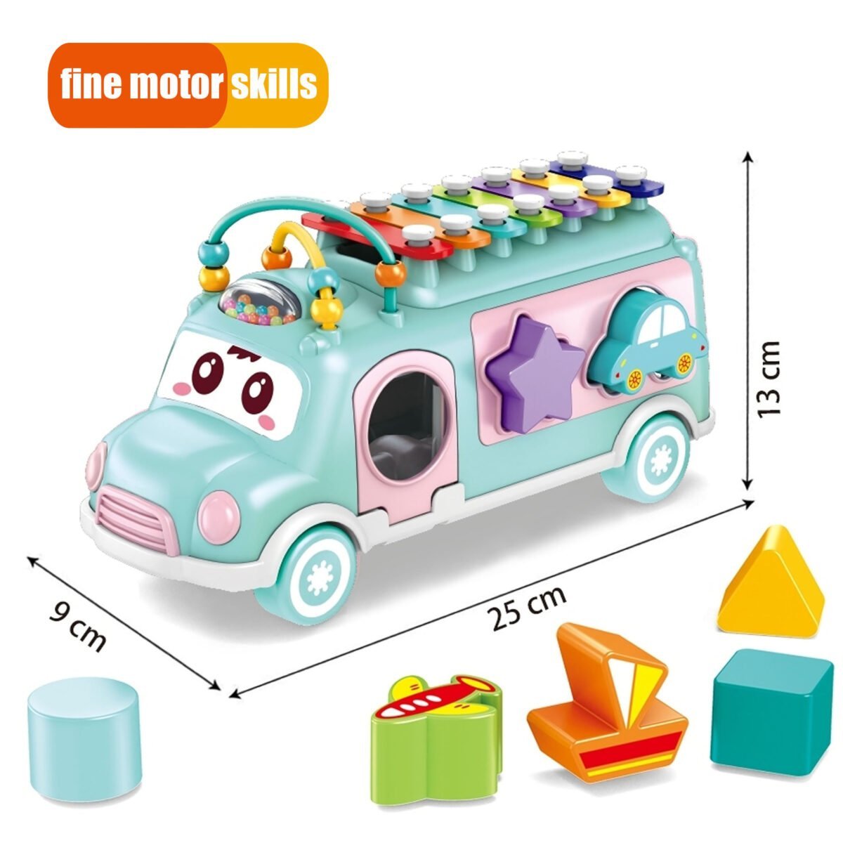 Muzikinė mašinėlė-rūšiuoklė su cimbolais žalia – Paveikslėlis 2