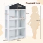 Namelio formos vaikiška knygų lentyna su kreidine rašymo lenta (Balta) – Paveikslėlis 2