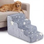 Neslystantys 3 pakopų šunų laiptai su švytinčiais elementais (Pilka)