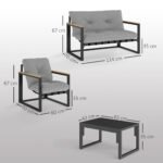 Oro sąlygoms atsparus 4 vietų lauko baldų komplektas – Paveikslėlis 3