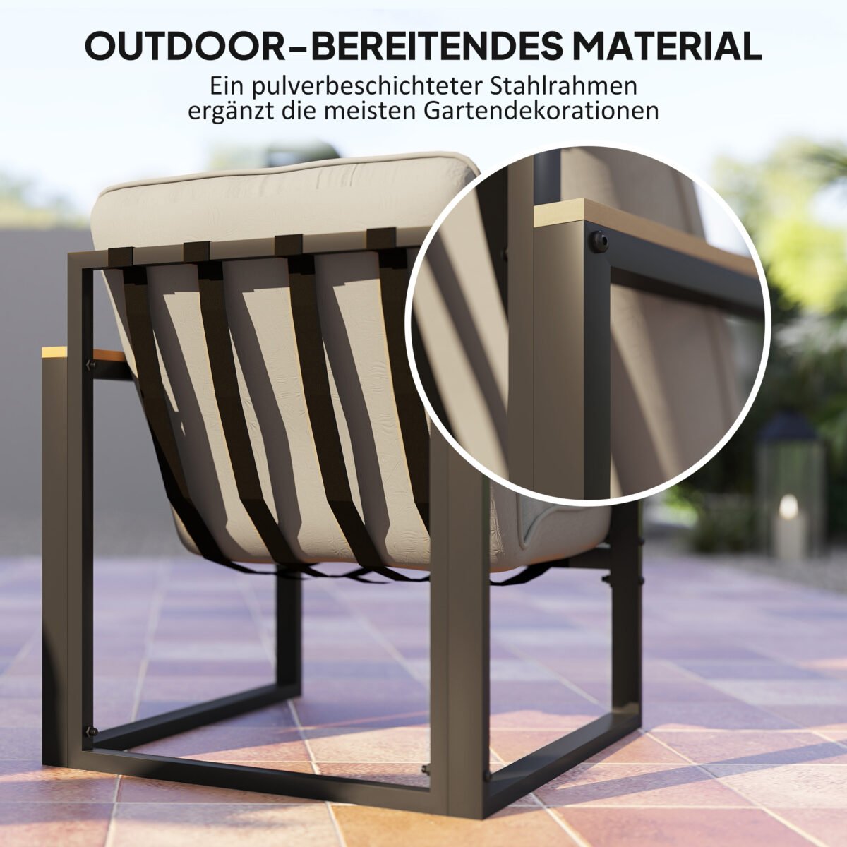 Oro sąlygoms atsparus 4 vietų lauko baldų komplektas – Paveikslėlis 5