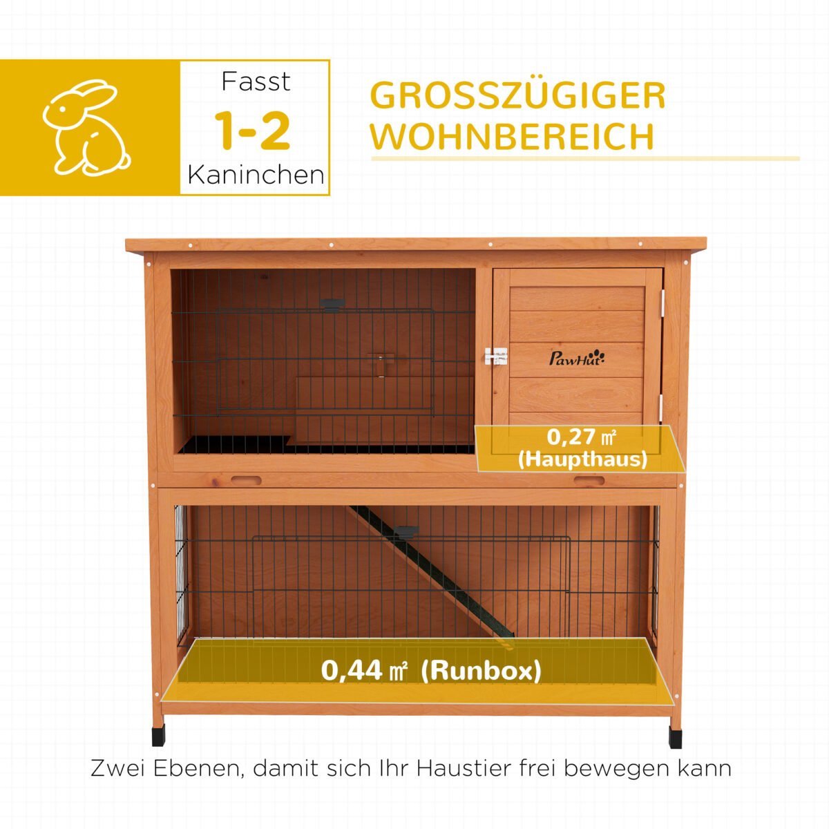 Oro sąlygoms atsparus triušių namelis su 2 išimamais padėklais – Paveikslėlis 5