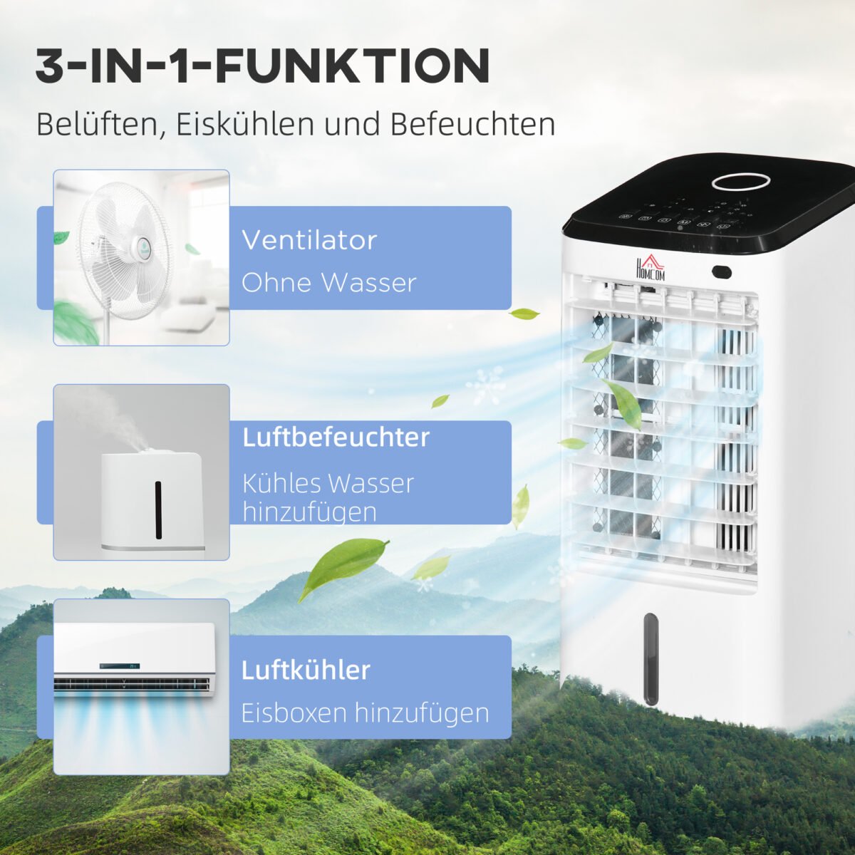 Oro vėsintuvas 3-in-1 su laikmačiu ir osciliacija – Paveikslėlis 5