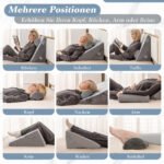 Ortopedinis 3 dalių pleištinių pagalvių rinkinys su atminties putomis (Pilka) – Paveikslėlis 3