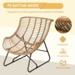 PE ratano lauko krėslas su minkšta pagalvėle – Paveikslėlis 5