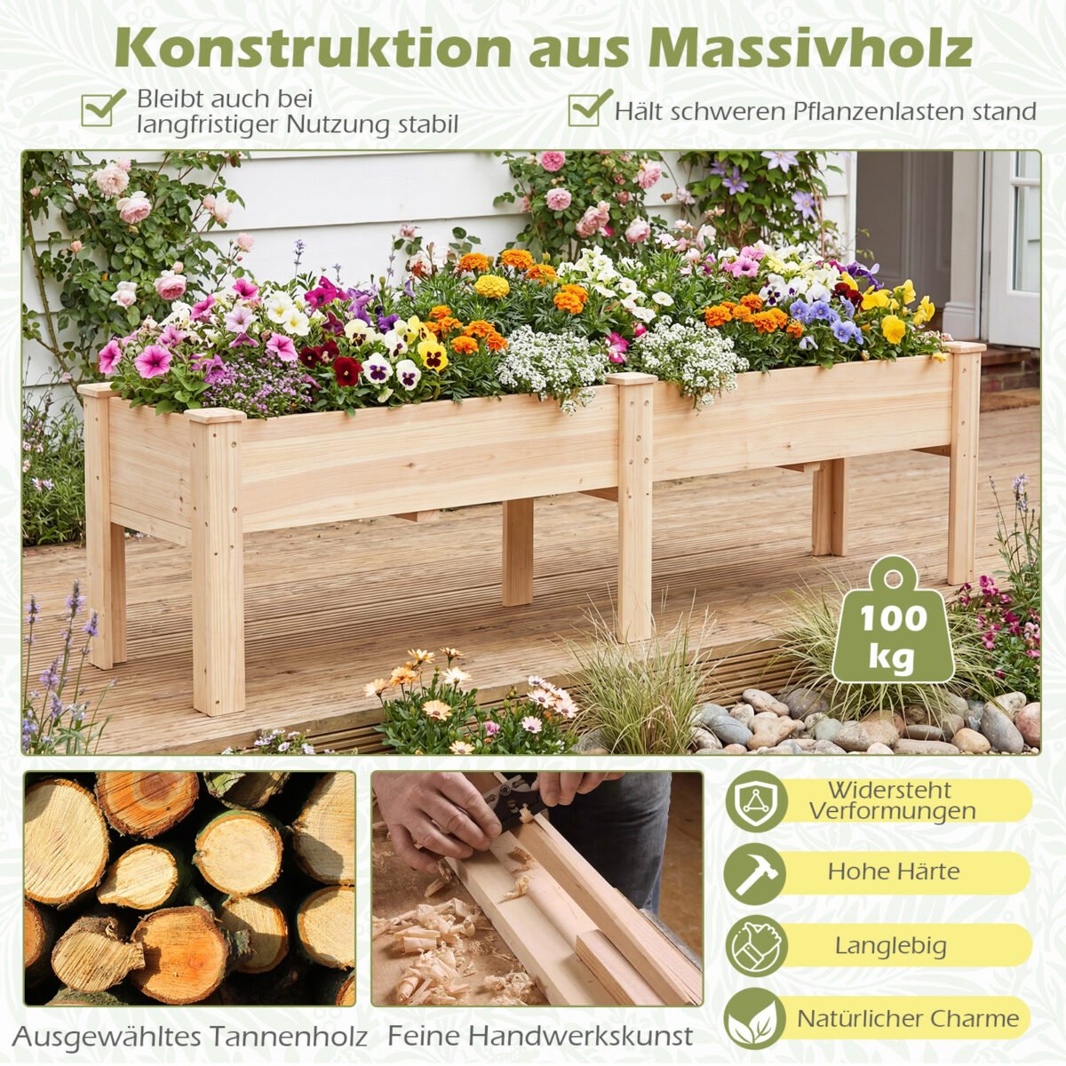 Paaukštinta eglės medžio lysvė su dviem sodinimo skyriais (Natūrali) – Paveikslėlis 3