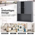 Pakabinama vonios spintelė su 2 durelėmis ir reguliuojama lentyna (Pilka) – Paveikslėlis 3