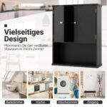 Pakabinama vonios spintelė su atvira niša ir reguliuojama lentyna (Juoda) – Paveikslėlis 3