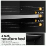 Pakabinama vonios spintelė su atvira niša ir reguliuojama lentyna (Juoda) – Paveikslėlis 5