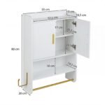 Pakabinama vonios spintelė su dviem durelėmis ir reguliuojamomis lentynomis (Balta)