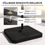 Pakabinamas skėtis nuo saulės, 244 cm skersmens, su 360° pasukimu ir pildomais pagrindo svoriais – Paveikslėlis 4
