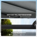 Pakabinamas skėtis nuo saulės, 244 cm skersmens, su 360° pasukimu ir pildomais pagrindo svoriais – Paveikslėlis 6