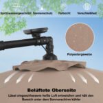 Pakabinamas sodo skėtis su LED apšvietimu ir reguliuojamu pasvirimu (Šviesiai ruda) – Paveikslėlis 5