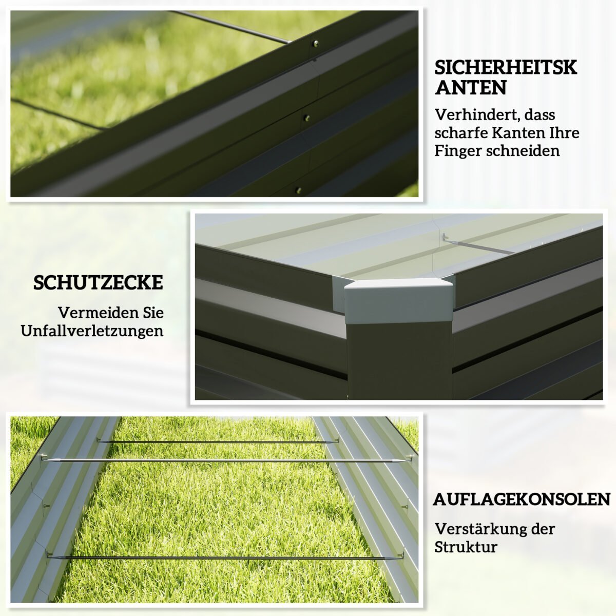 Pakelta lysvė su atviru dugnu, atspari orams, 240 x 60 x 30 cm – Paveikslėlis 7