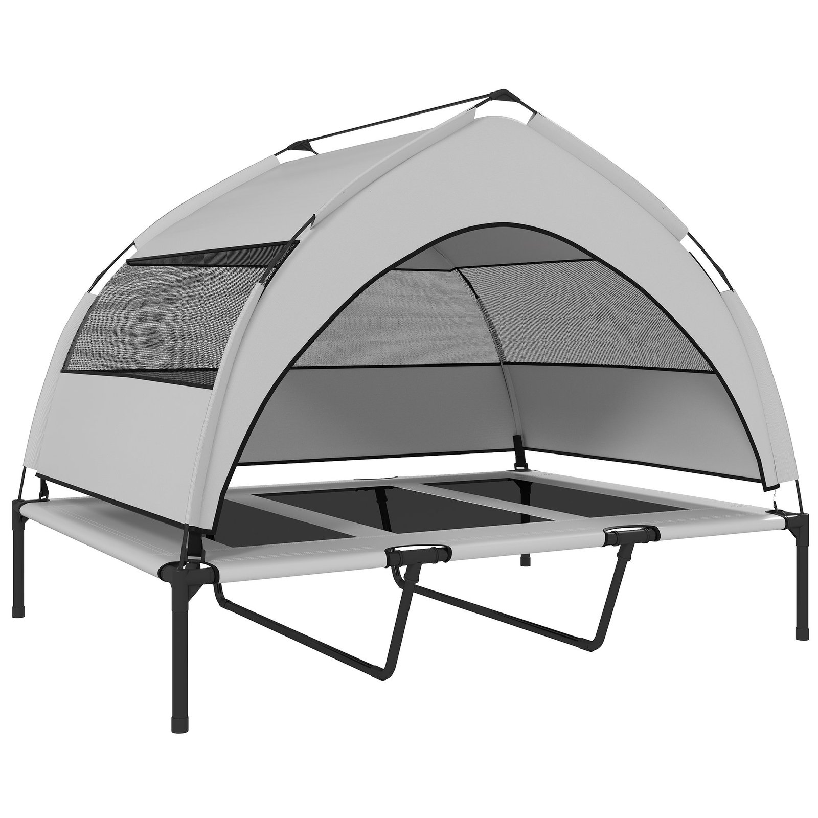 Pakeltas lauko guolis su stogeliu itin dideliems šunims