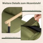 Paminkštintas krėslas su porankiais ir metaliniu rėmu (Žalia) – Paveikslėlis 5