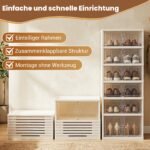 Pastatoma 6 aukštų batų spintelė su magnetinėmis durelėmis (Balta) – Paveikslėlis 3