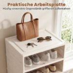 Pastatoma 6 aukštų batų spintelė su magnetinėmis durelėmis (Balta) – Paveikslėlis 4