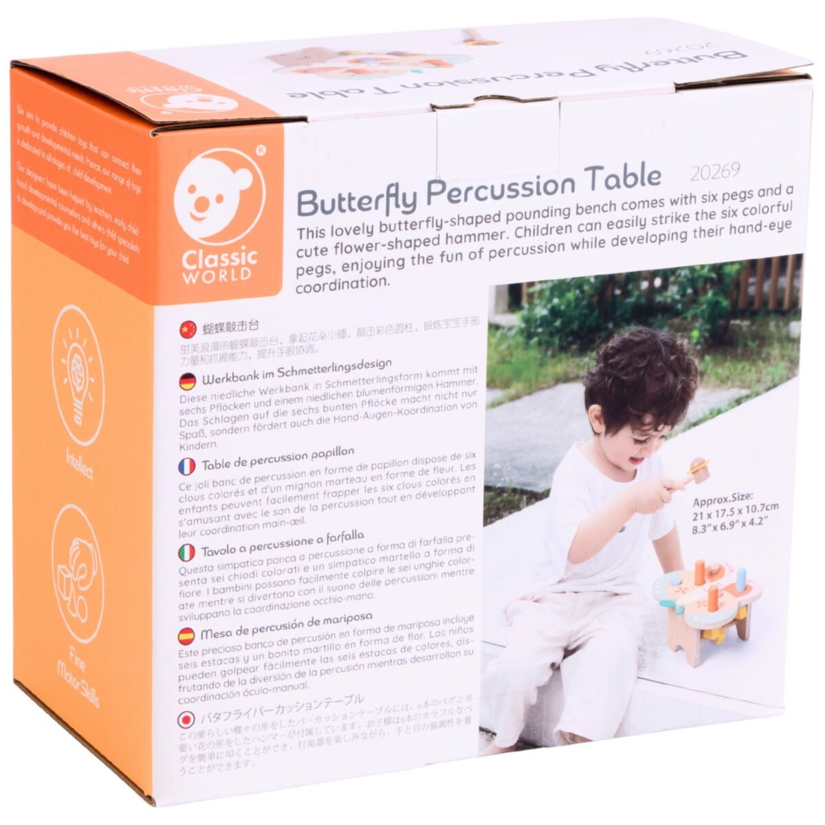 Pastelinis medinis Montessori kalimo staliukas drugelis su plaktuku – Paveikslėlis 6