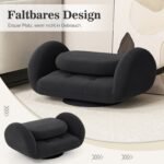 Pasukamas ir sulankstomas grindų krėslas su reguliuojamu atlošu (Juoda) – Paveikslėlis 5