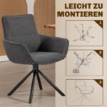 Pasukamos valgomojo kėdės su porankiais ir minkštais apmušalais 2 vnt. – Paveikslėlis 6