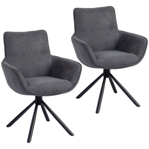 Pasukamos valgomojo kėdės su porankiais ir minkštais apmušalais 2 vnt.