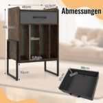 Patefono stovas su vinilinių plokštelių lentyna ir keturiais skyriais (Ruda) – Paveikslėlis 2