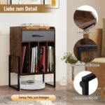 Patefono stovas su vinilinių plokštelių lentyna ir keturiais skyriais (Ruda) – Paveikslėlis 5