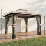 Paviljonas 3,6x3 m su dvigubu stogu ir apsauginėmis šoninėmis sienelėmis