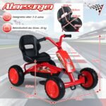 Pedalinis kartingas vaikams su reguliuojama sėdyne (Raudona) – Paveikslėlis 2