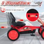 Pedalinis kartingas vaikams su reguliuojama sėdyne (Raudona) – Paveikslėlis 3