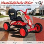 Pedalinis kartingas vaikams su reguliuojama sėdyne (Raudona) – Paveikslėlis 5